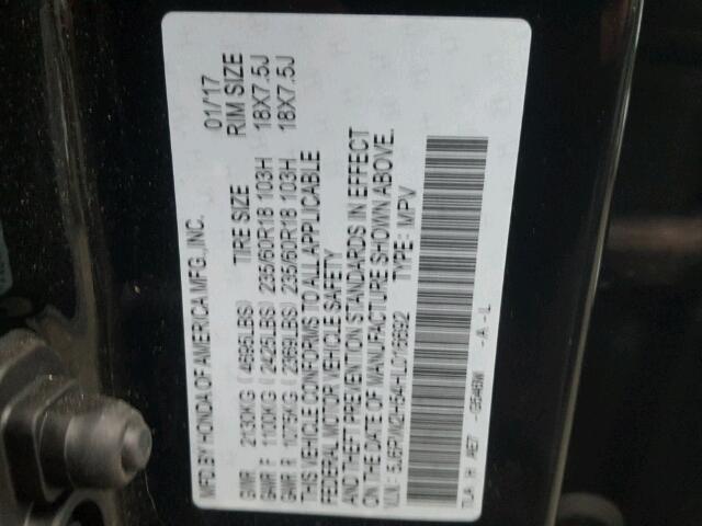 5J6RW2H54HL016692 - 2017 HONDA CR-V EX შავი ფოტო 10