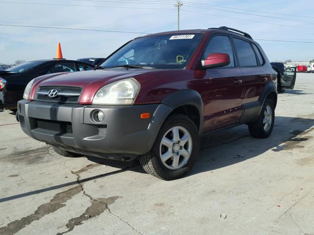 KM8JN72D95U141336 - 2005 HYUNDAI TUCSON GLS RED photo 2