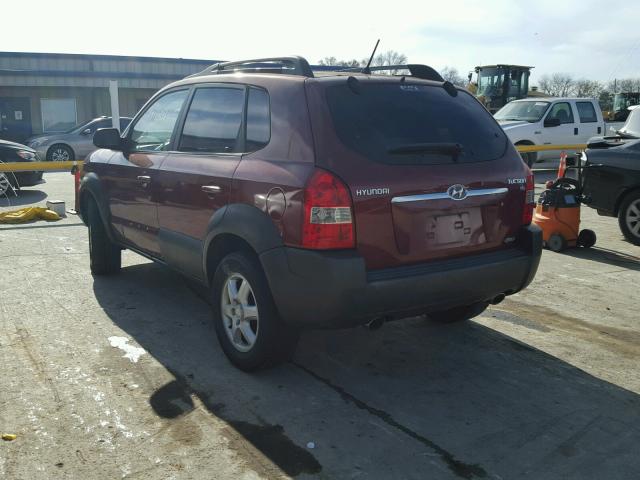 KM8JN72D95U141336 - 2005 HYUNDAI TUCSON GLS RED photo 3