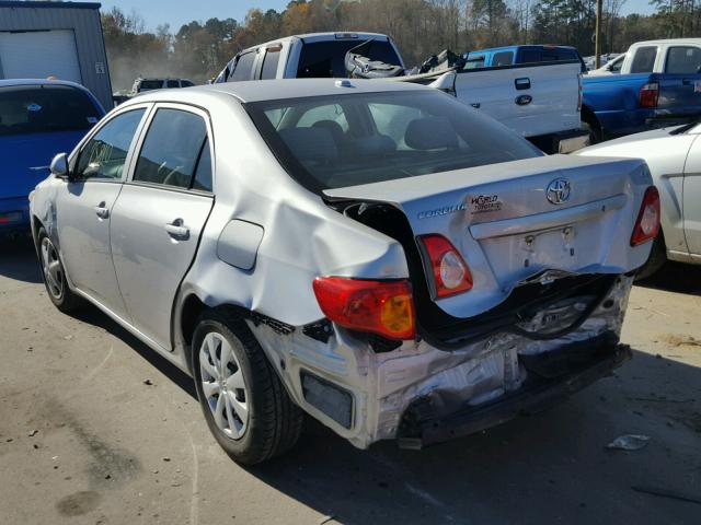 1NXBU4EE7AZ377181 - 2010 TOYOTA COROLLA BA SILVER photo 3