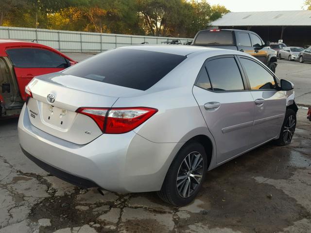 5YFBURHEXGP560559 - 2016 TOYOTA COROLLA L SILVER photo 4