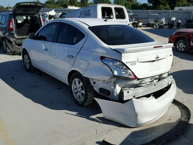 3N1CN7APXDL850488 - 2013 NISSAN VERSA S WHITE photo 3