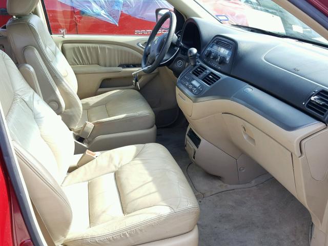 5FNRL38765B051674 - 2005 HONDA ODYSSEY EX RED photo 5