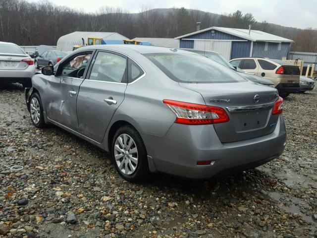 3N1AB7AP6DL738139 - 2013 NISSAN SENTRA S GRAY photo 3