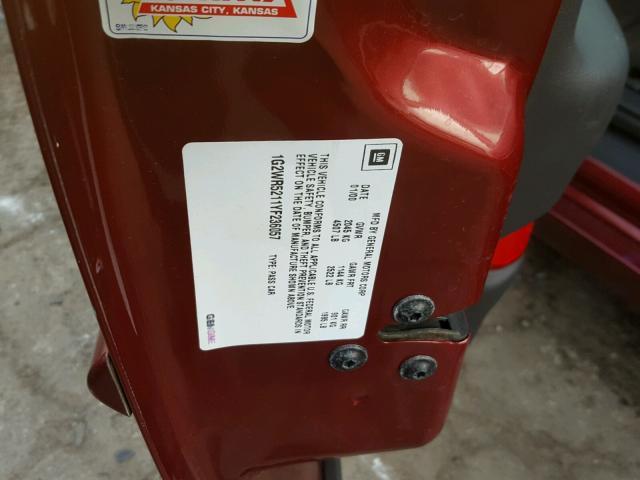 1G2WR5211YF236057 - 2000 PONTIAC GRAND PRIX RED photo 10