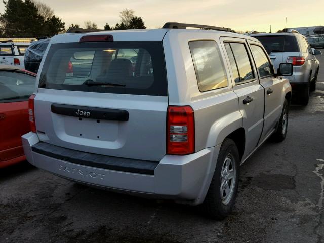 1J8FT28W88D785189 - 2008 JEEP PATRIOT SP SILVER photo 4