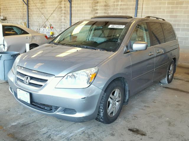 5FNRL38637B018853 - 2007 HONDA ODYSSEY EX BLUE photo 2
