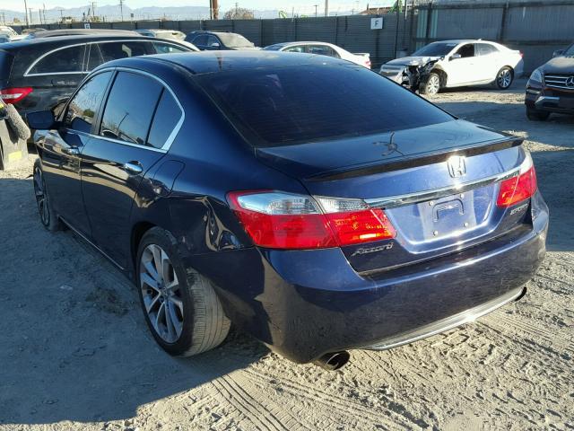 1HGCR2F57EA056280 - 2014 HONDA ACCORD SPO BLUE photo 3