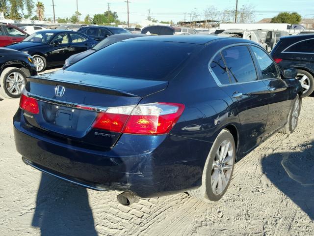 1HGCR2F57EA056280 - 2014 HONDA ACCORD SPO BLUE photo 4