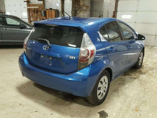 JTDKDTB36C1507490 - 2012 TOYOTA PRIUS C BLUE photo 4