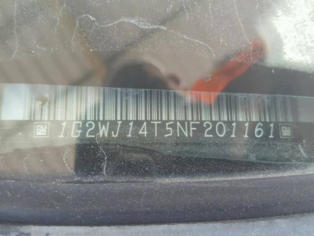 1G2WJ14T5NF201161 - 1992 PONTIAC GRAND PRIX შავი ფოტო 10