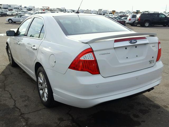 3FAHP0JA2BR256333 - 2011 FORD FUSION SEL WHITE photo 3