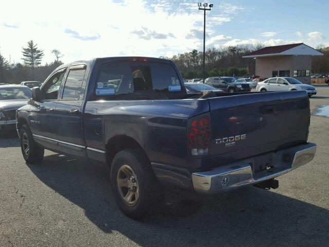 3B7HA18N72G107910 - 2002 DODGE RAM 1500 BLUE photo 3