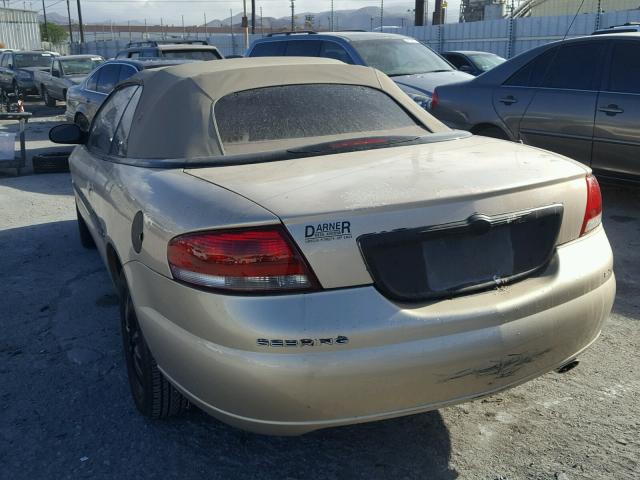 1C3EL45U21N654068 - 2001 CHRYSLER SEBRING LX GOLD photo 3