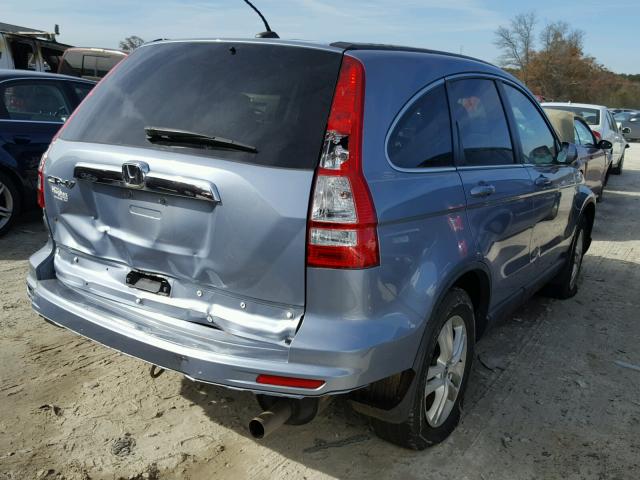 5J6RE3H70BL034818 - 2011 HONDA CR-V EXL BLUE photo 4