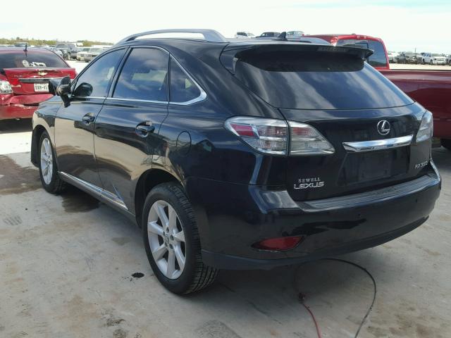 2T2ZK1BA1AC017891 - 2010 LEXUS RX 350 BLACK photo 3