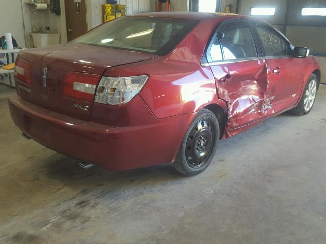 3LNHM26T87R633615 - 2007 LINCOLN MKZ RED photo 4