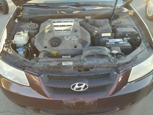 5NPEU46F46H083098 - 2006 HYUNDAI SONATA GLS BURGUNDY photo 7