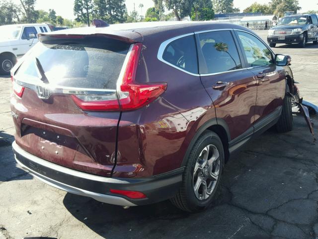 7FARW1H50HE006507 - 2017 HONDA CR-V EX BURGUNDY photo 4