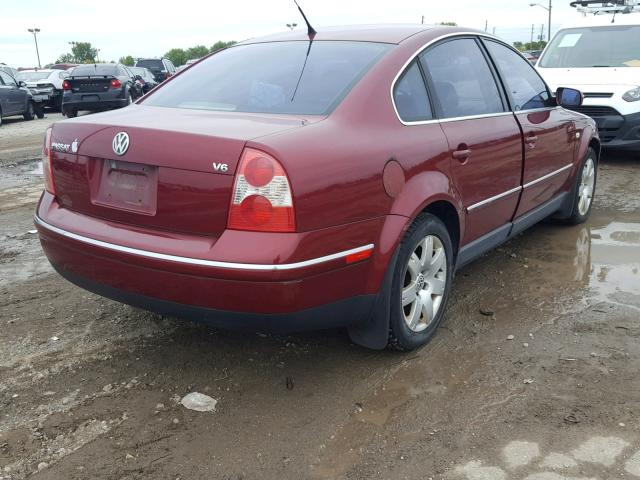 WVWRH63BX2P361861 - 2002 VOLKSWAGEN PASSAT GLX RED photo 4