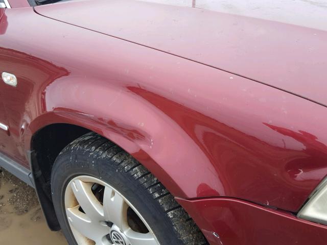 WVWRH63BX2P361861 - 2002 VOLKSWAGEN PASSAT GLX RED photo 9