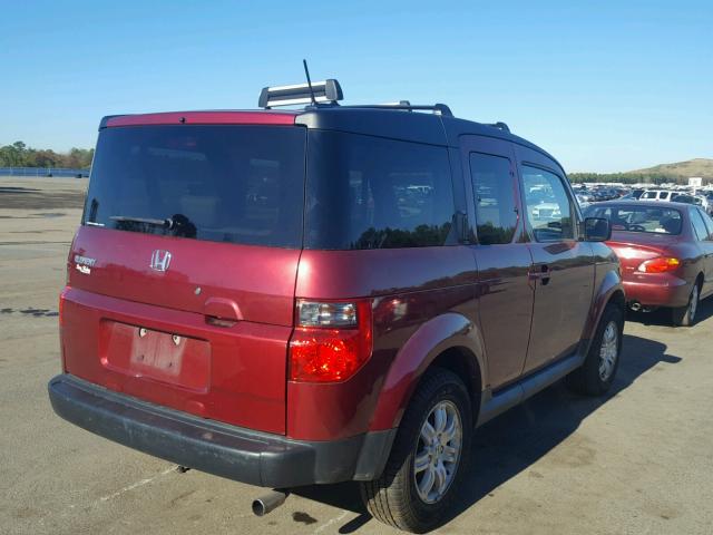 5J6YH28727L006748 - 2007 HONDA ELEMENT EX RED photo 4