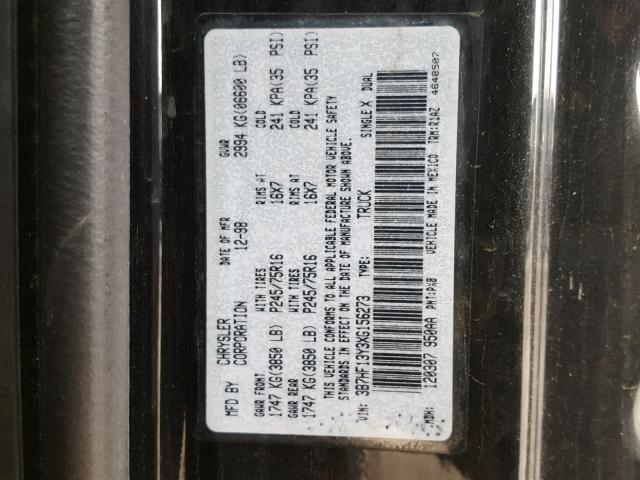 3B7HF13Y3XG156273 - 1999 DODGE RAM 1500 BLACK photo 10