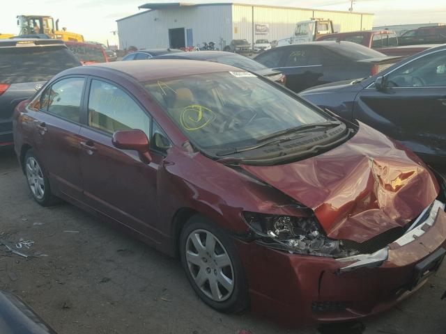 19XFA1F51AE034425 - 2010 HONDA CIVIC LX BURGUNDY photo 1