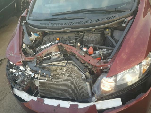 19XFA1F51AE034425 - 2010 HONDA CIVIC LX BURGUNDY photo 7