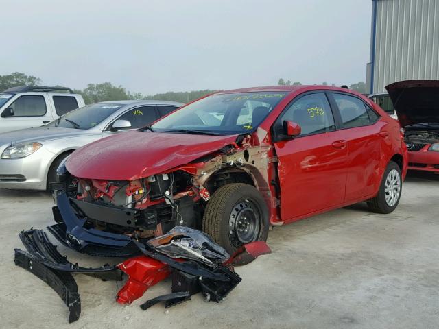 5YFBURHE0HP716593 - 2017 TOYOTA COROLLA L RED photo 2