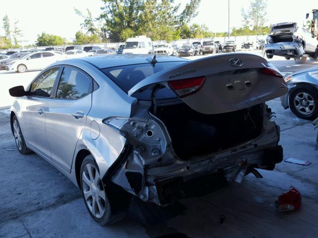 KMHDH4AE9DU577471 - 2013 HYUNDAI ELANTRA GL SILVER photo 3