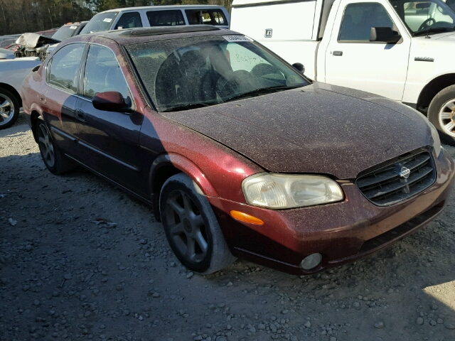 JN1CA31D61T842339 - 2001 NISSAN MAXIMA GXE MAROON photo 1