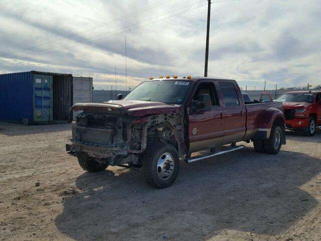 1FT8W3DT0EEB24531 - 2014 FORD F350 SUPER RED photo 2