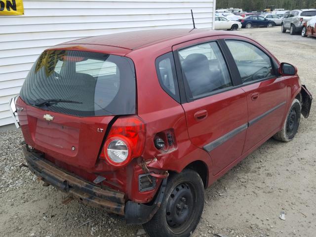 KL1TD6DE4AB096223 - 2010 CHEVROLET AVEO LS RED photo 4