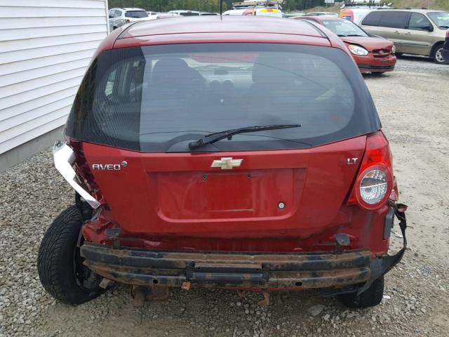 KL1TD6DE4AB096223 - 2010 CHEVROLET AVEO LS RED photo 9