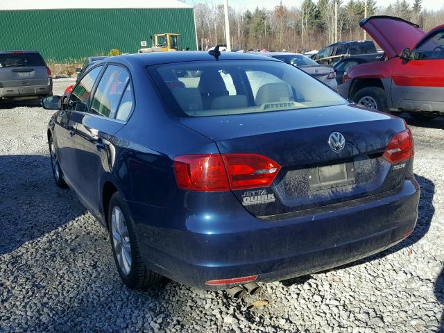 3VWDP7AJ3DM451078 - 2013 VOLKSWAGEN JETTA SE BLUE photo 3