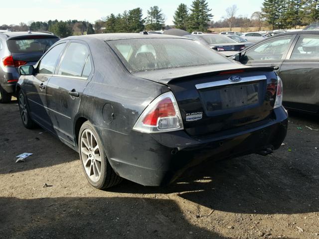 3FAHP08Z28R222316 - 2008 FORD FUSION SEL BLACK photo 3