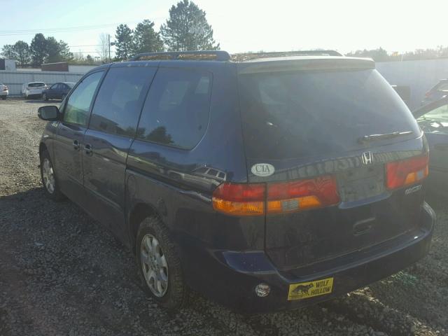 5FNRL18964B086204 - 2004 HONDA ODYSSEY EX BLUE photo 3