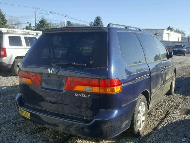 5FNRL18964B086204 - 2004 HONDA ODYSSEY EX BLUE photo 4