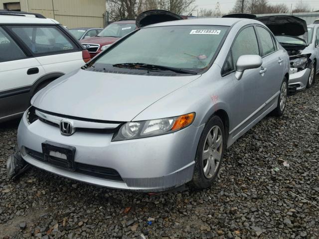 2HGFA16588H335967 - 2008 HONDA CIVIC LX SILVER photo 2