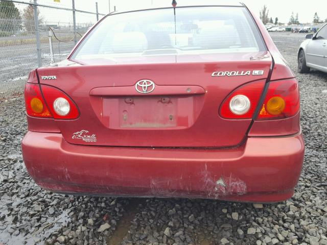 1NXBR32E14Z205703 - 2004 TOYOTA COROLLA CE RED photo 9