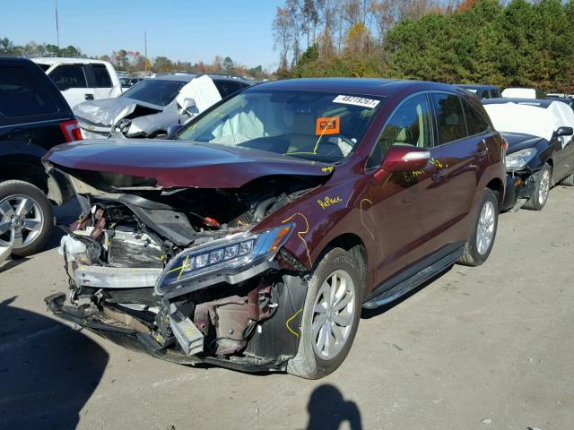 5J8TB3H56HL004221 - 2017 ACURA RDX TECHNO MAROON photo 2