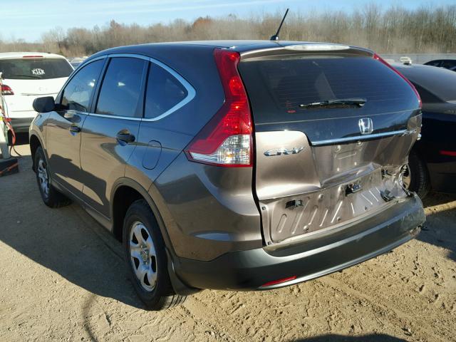 2HKRM4H36EH712251 - 2014 HONDA CR-V LX GRAY photo 3