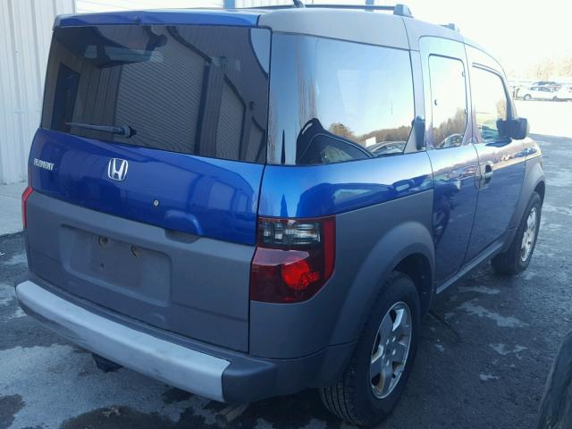 5J6YH28594L012556 - 2004 HONDA ELEMENT EX BLUE photo 4