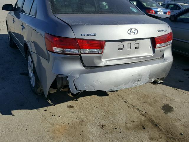 5NPET46F18H390394 - 2008 HYUNDAI SONATA GLS GRAY photo 9