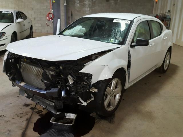 1C3CDZAB0DN563424 - 2013 DODGE AVENGER SE WHITE photo 2