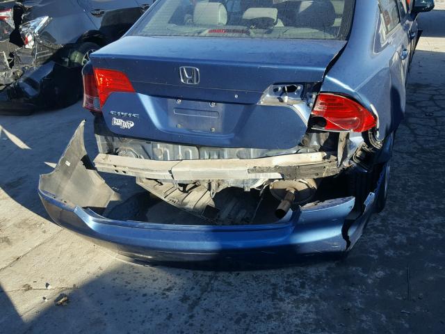 1HGFA16527L035276 - 2007 HONDA CIVIC LX BLUE photo 9