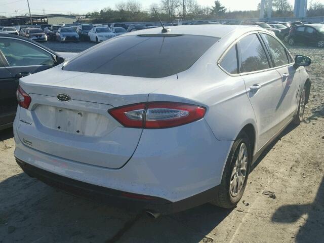 3FA6P0G77DR335535 - 2013 FORD FUSION S WHITE photo 4