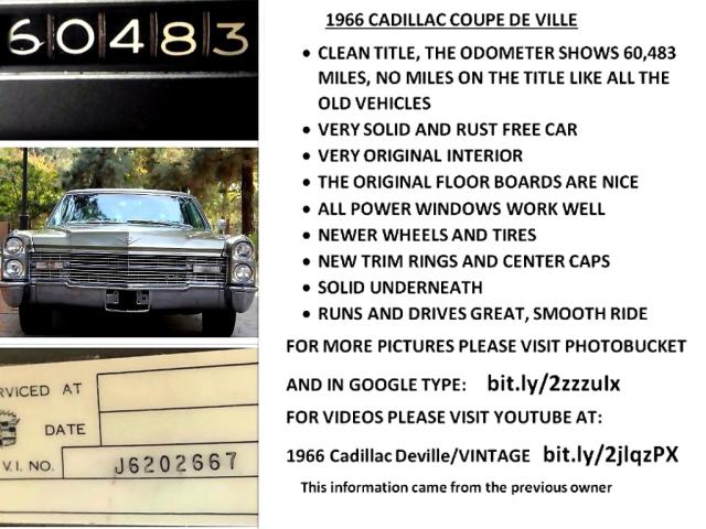 J6202667 - 1966 CADILLAC DEVILLE GOLD photo 10