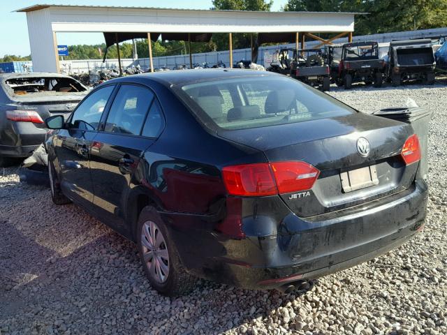 3VW2K7AJ5DM399765 - 2013 VOLKSWAGEN JETTA BASE BLACK photo 3